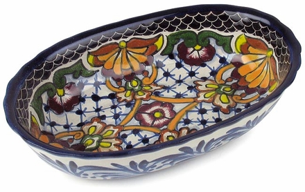 Mexican Talavera Dipping Bowl - Rosario Pattern