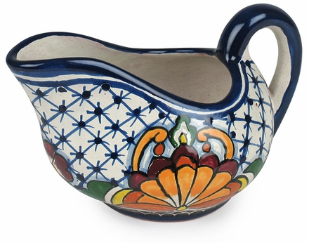 Mexican Talavera Gravy Boat - Rosario pattern