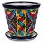 Mexican Talavera Ribbed Pot