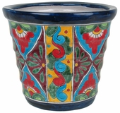 Mexican Talavera Ribbed Pot