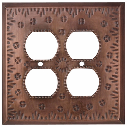Mexican Tin 4 Outlet Cover - Flower