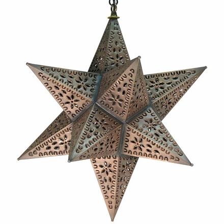 Mexican Tin Hanging Star Lamp