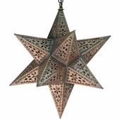 Mexican Tin Hanging Star Lamp