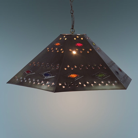 Mexican Tin Hex Diamond Hanging Pendant Shade