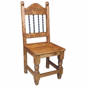 Mexican Wooden Dining Chair with Twisted Iron Bars - Minimum Order 4