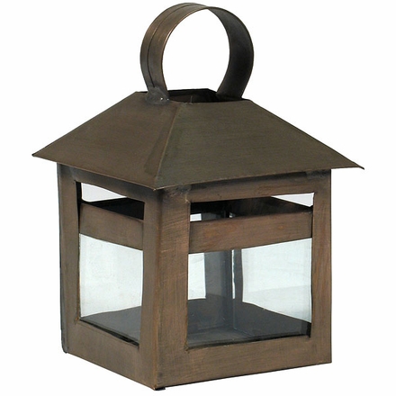 Mini Aged Tin Candle Lanterns - Set of 2