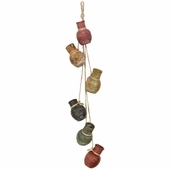 Mini Dangling Clay Pots on Rope - Set of 2