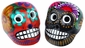 Mini Painted Ceramic Mexican Sugar Skulls - Set of 2