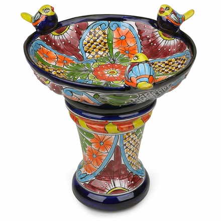 Mini Talavera Birdbath - 16