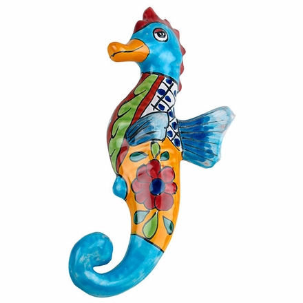 Mini Talavera Sea Horse - Ceramic Wall Art