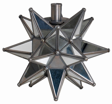 Mirrored Glass & Tin Star Candleholder