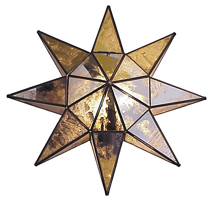 Mirrored Star Wall Light Fixture
