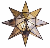 Mirrored Star Wall Light Fixture