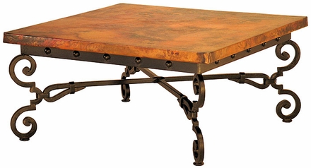 Monica Iron Base Coffee Table with Copper Top