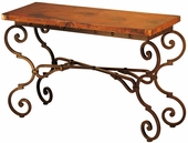 Monica Iron Base Console Table with Copper Top