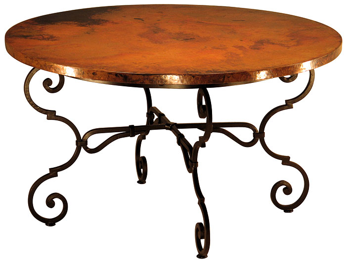 Monica Round Dining Table with Copper Top