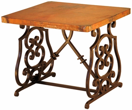 Monte Cristo Iron Base End Table with Copper Top