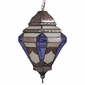 Moroccan Style Hanging Light with Frosted and Purple Colored Glass