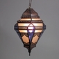 Moroccan Style Hanging Light with Frosted and Purple Colored Glass