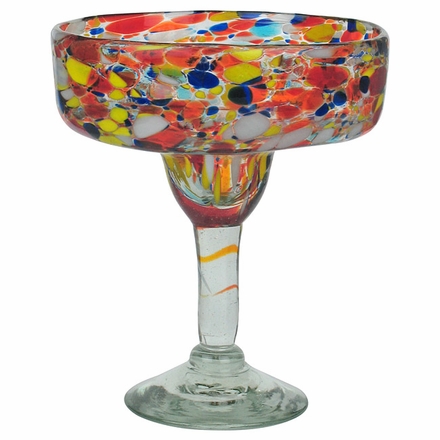Multi Color Confetti Margarita Glass - Set of 4