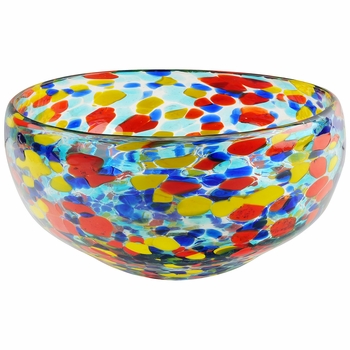 Multi-Color Confetti Mexican Glass Bowl - 8