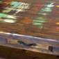 Multi-Color Distressed Painted Wood Ox Yoke Coffee Table & Two End Tables 3-Piece Set