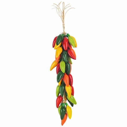 Multi-Color Jalape�o Pepper Ristra - Glazed Ceramic