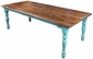 Multi-Color Mexican Colonial Painted Wood Dining Set - 9 Piece