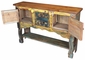 Multi-Color Painted Wood Ox Yoke Console Table