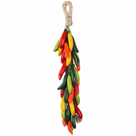 Multi-Color Serrano Chili Ristra - Glazed Ceramic