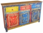 Multi-Colored Painted Wood Buffet