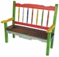 Multicolor Santa Fe Style Painted Wood Bench