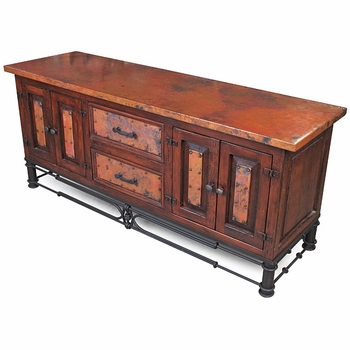 Nancy TV Stand with Copper Top and Pablo Base