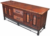 Nancy TV Stand with Copper Top and Pablo Base