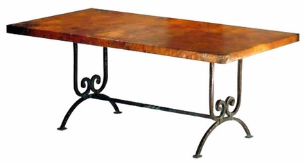 Naples Iron Base Copper Top Dining Table