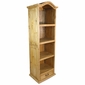 Narrow Mexican Pine Rustic Bookshelf - 4 Shelves - 1 Drawer