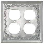 Natural Mexican Tin Double Outlet Cover - Star