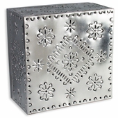 Natural Punched Tin Square Light Fixture