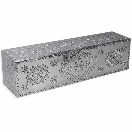 Natural Rectangular Punched Tin Vanity Light Fixture