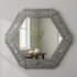 Natural Tin Chinese Hexagonal Mirror