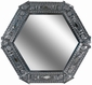 Natural Tin Chinese Hexagonal Mirror