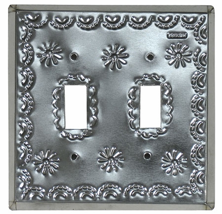 Natural Tin Double Switchplate