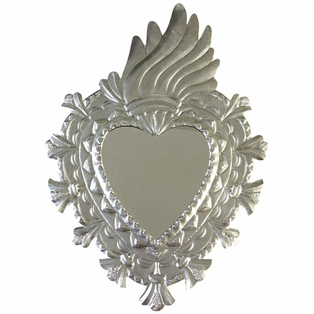 Natural Tin Fiery Heart Mirror