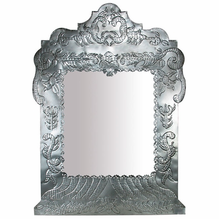 Natural Tin Mayan Star Mirror