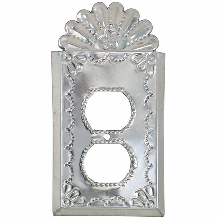 Natural Tin Outlet Covers - Star with Crown