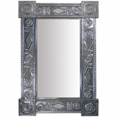 Natural Tin Rectangular Chinese Mirror