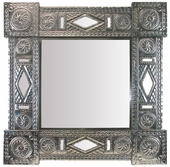 Natural Tin Square Chinese Mirror
