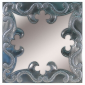 Natural Tin Square Ornate Mirror