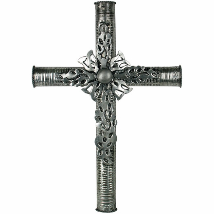 Natural Tin Tube Cross