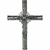Natural Tin Tube Cross